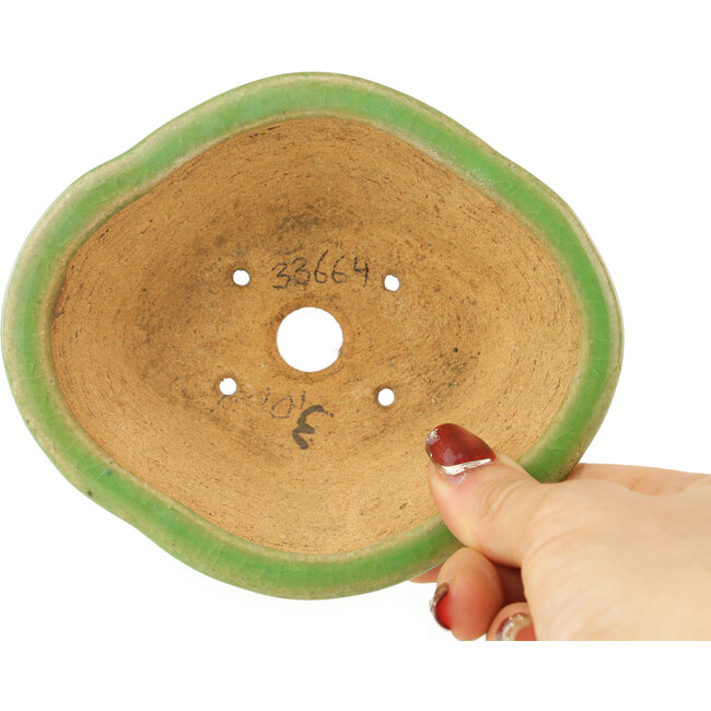 Maceta para bonsái verde Mokko de Hattori - 135 x 115 x 50 mm