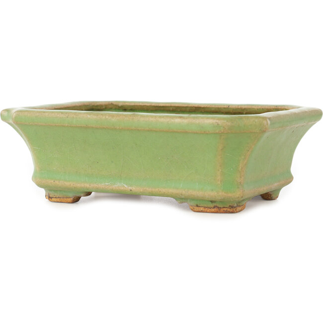 Rechthoekige groene bonsai pot van Hattori - 163 x 122 x 54 mm