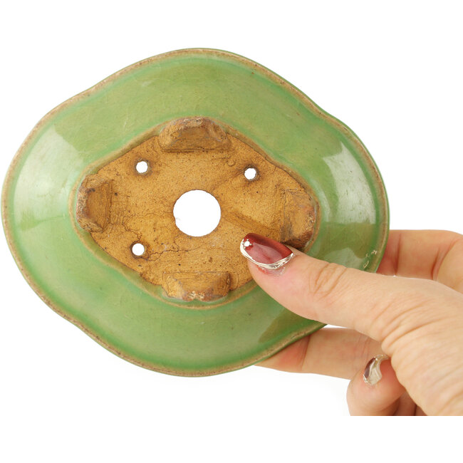 Maceta para bonsái verde Mokko de Hattori - 135 x 115 x 50 mm