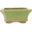 Rectangular green bonsai pot by Hattori - 163 x 122 x 54 mm