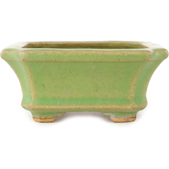 Rechthoekige groene bonsai pot van Hattori - 163 x 122 x 54 mm