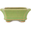 Maceta rectangular verde para bonsái de Hattori - 163 x 122 x 54 mm
