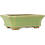 Rectangular green bonsai pot by Hattori - 163 x 122 x 54 mm