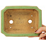 Rectangular green bonsai pot by Hattori - 163 x 122 x 54 mm