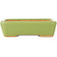 Rectangular green bonsai pot by Hattori - 142 x 107 x 40 mm