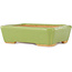 Rectangular green bonsai pot by Hattori - 142 x 107 x 40 mm