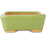 Rectangular green bonsai pot by Hattori - 142 x 107 x 40 mm