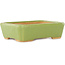 Rectangular green bonsai pot by Hattori - 142 x 107 x 40 mm
