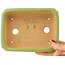 Rectangular green bonsai pot by Hattori - 142 x 107 x 40 mm