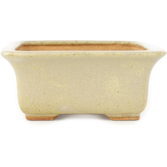 Rectangular white bonsai pot by Hattori - 175 x 130 x 55 mm