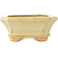 Rectangular white bonsai pot by Hattori - 143 x 112 x 47 mm