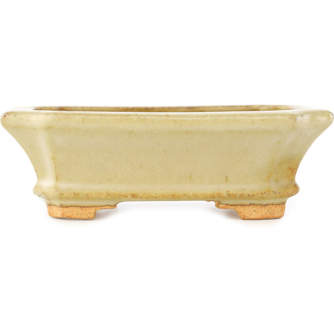 Rechthoekige witte bonsai pot van Hattori - 143 x 112 x 47 mm