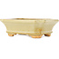 Rectangular white bonsai pot by Hattori - 143 x 112 x 47 mm