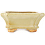 Rectangular white bonsai pot by Hattori - 143 x 112 x 47 mm
