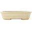Oval white bonsai pot by Hattori - 160 x 117 x 38 mm