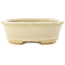 Oval white bonsai pot by Hattori - 160 x 117 x 38 mm