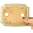 Rectangular white bonsai pot by Hattori - 143 x 112 x 47 mm