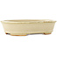 Oval white bonsai pot by Hattori - 160 x 117 x 38 mm
