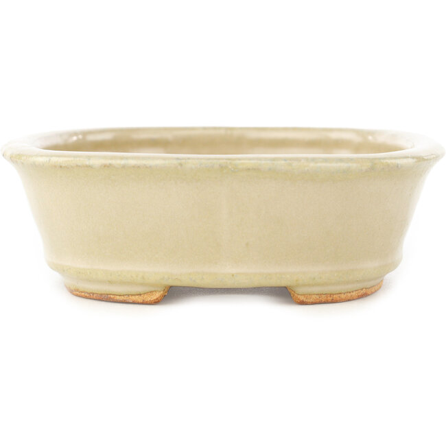Ovale witte bonsai pot van Hattori - 160 x 117 x 38 mm