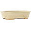 Oval white bonsai pot by Hattori - 160 x 117 x 38 mm