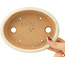Oval white bonsai pot by Hattori - 165 x 127 x 40 mm