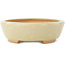 Oval white bonsai pot by Hattori - 165 x 127 x 40 mm