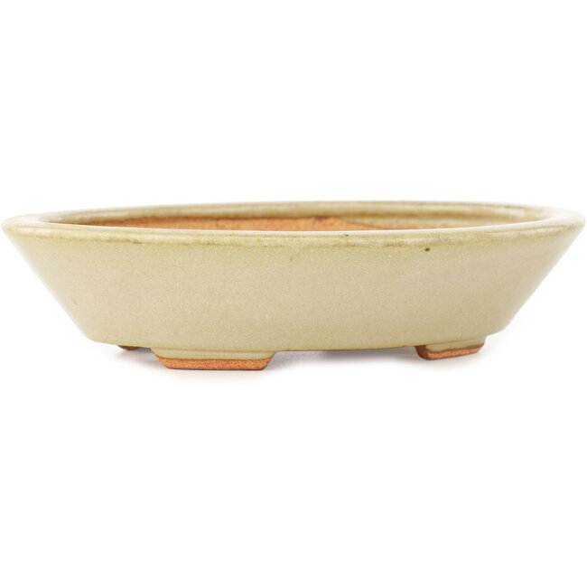 Ovale witte bonsai pot van Hattori - 165 x 130 x 40 mm