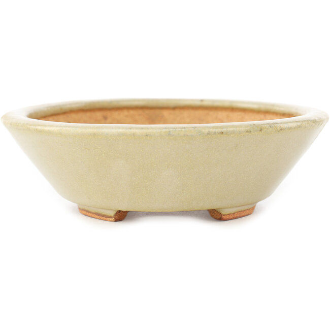 Ovale witte bonsai pot van Hattori - 165 x 130 x 40 mm