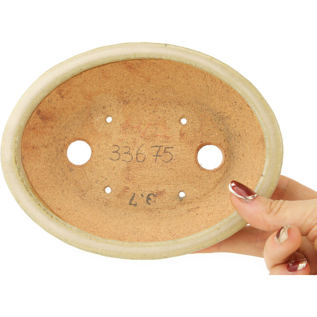 Ovale witte bonsai pot van Hattori - 165 x 130 x 40 mm