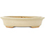 Oval white bonsai pot by Hattori - 165 x 132 x 38 mm
