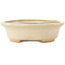 Oval white bonsai pot by Hattori - 165 x 132 x 38 mm