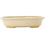 Oval white bonsai pot by Hattori - 165 x 132 x 38 mm