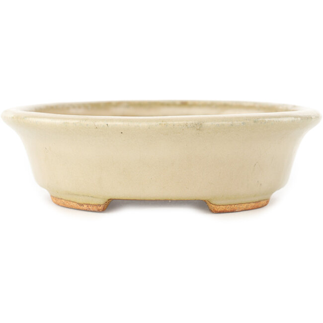 Ovale witte bonsai pot van Hattori - 165 x 132 x 38 mm