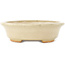 Oval white bonsai pot by Hattori - 165 x 132 x 38 mm
