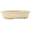 Oval white bonsai pot by Hattori - 165 x 132 x 38 mm