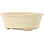 Oval white bonsai pot by Hattori - 132 x 113 x 45 mm