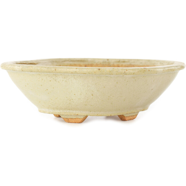 Mokko white bonsai pot by Hattori - 163 x 140 x 48 mm