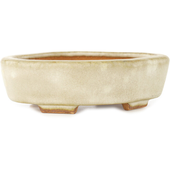 Mokko white bonsai pot by Hattori - 142 x 118 x 43 mm