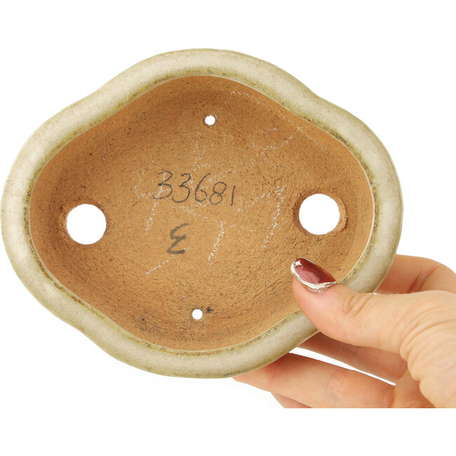 Pot à bonsaï Mokko blanc par Hattori - 142 x 118 x 43 mm