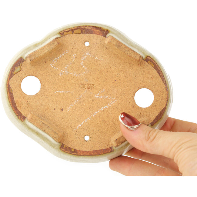 Vaso bonsai Mokko bianco di Hattori - 142 x 118 x 43 mm