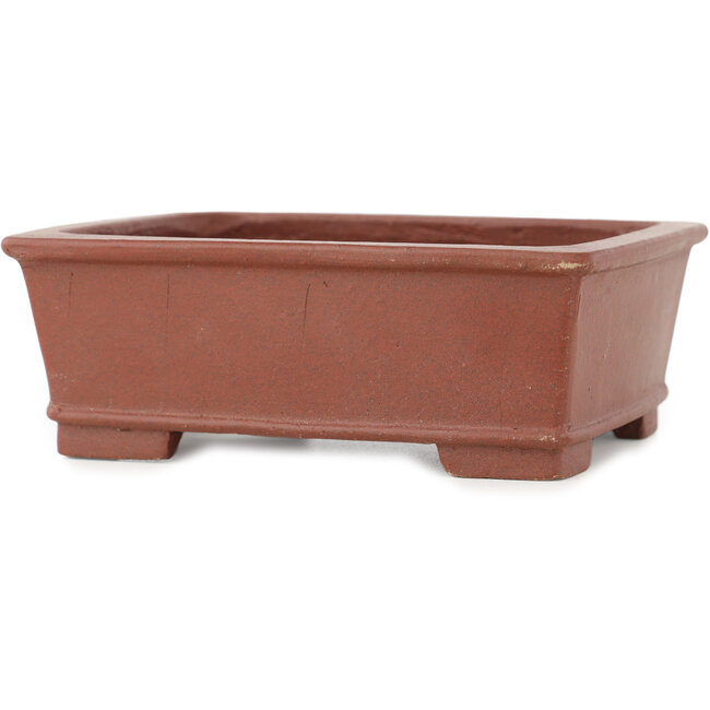 Pot à bonsaï rectangulaire non émaillé de Shibakatsu - 125 x 100 x 45 mm