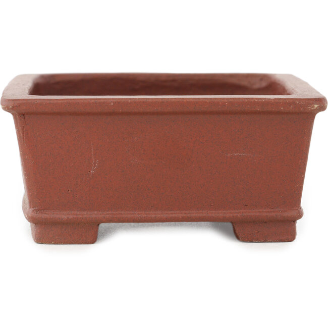 Rechteckiger unglasierter Bonsai-Topf von Shibakatsu - 125 x 100 x 45 mm