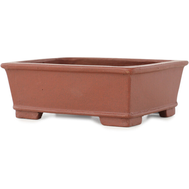 Rectangular unglazed bonsai pot by Shibakatsu - 125 x 100 x 45 mm