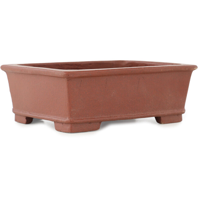 Maceta rectangular sin esmaltar para bonsái de Shibakatsu - 125 x 100 x 45 mm