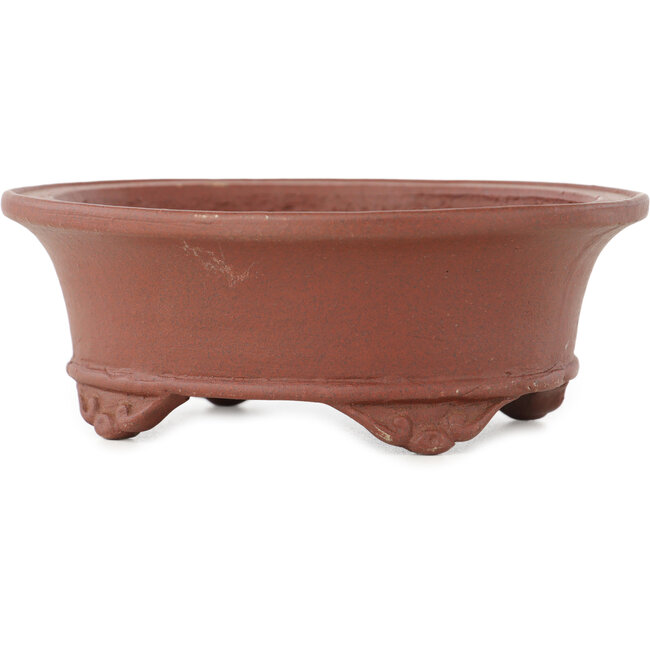 Pot à bonsaï ovale non émaillé de Shibakatsu - 124 x 102 x 45 mm
