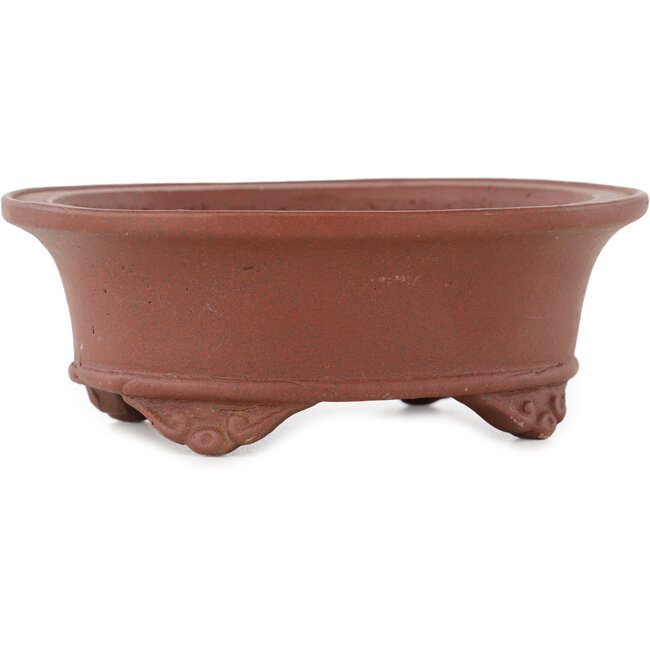 Pot à bonsaï ovale non émaillé de Shibakatsu - 124 x 102 x 45 mm
