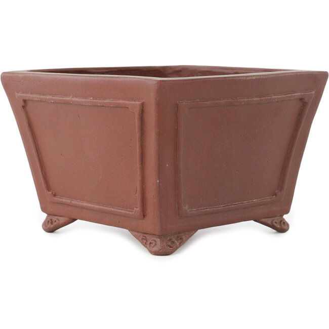 Pot à bonsaï carré non émaillé de Shibakatsu - 160 x 160 x 110 mm