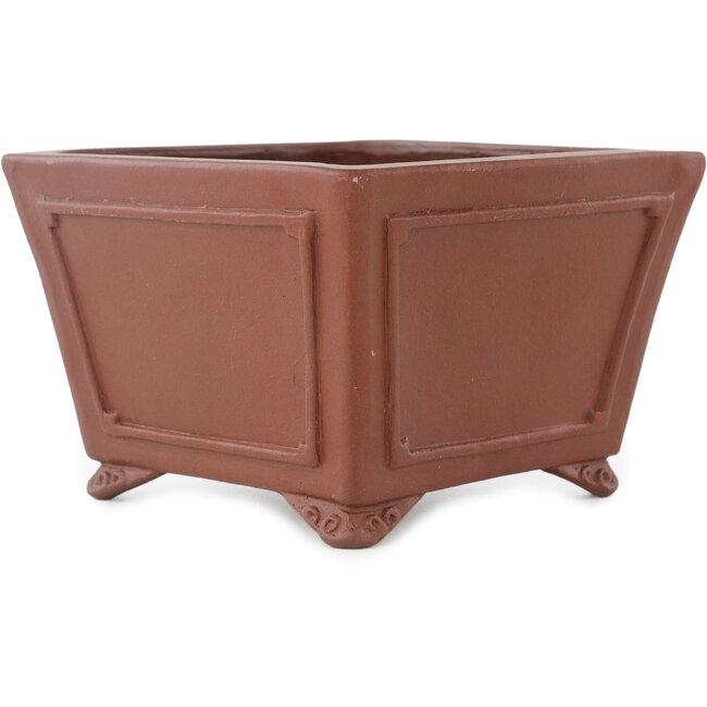 Maceta para bonsái cuadrada sin esmaltar de Shibakatsu - 160 x 160 x 110 mm