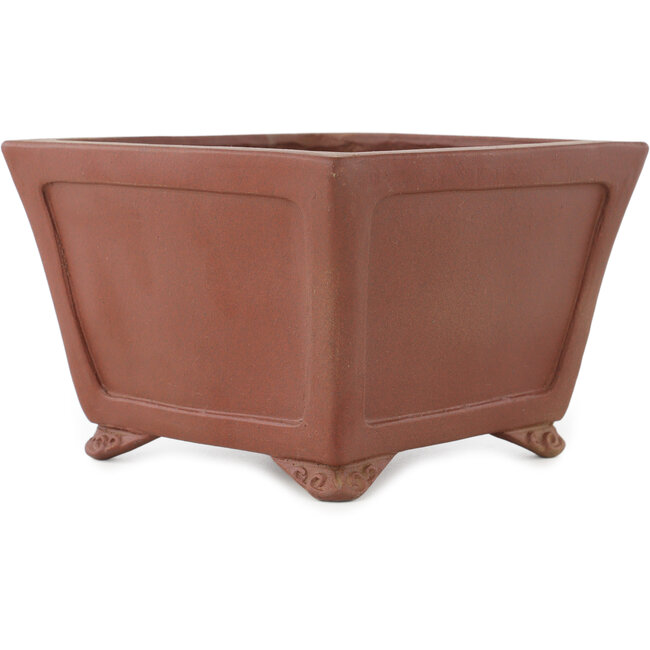 Pot à bonsaï carré non émaillé de Shibakatsu - 160 x 165 x 110 mm