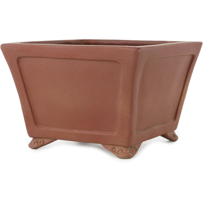 Pot à bonsaï carré non émaillé de Shibakatsu - 160 x 165 x 110 mm